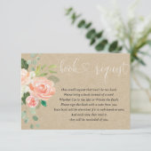 Carte D'accompagnement demande de carnet de baby showers fille, pêche rus (Debout devant)