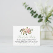 Carte D'accompagnement Demande de carnet de Baby showers Floral Blush et  (Debout devant)