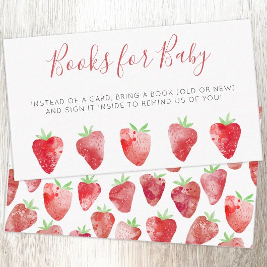 Carte D'accompagnement Demande de carnet de Baby showers fraises