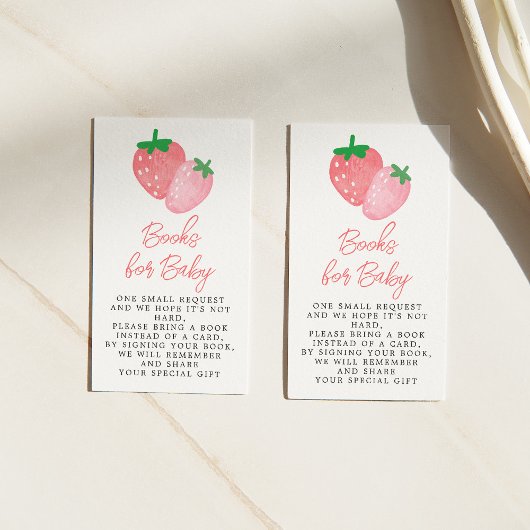 Carte D'accompagnement Demande de carnet de Baby showers fraises