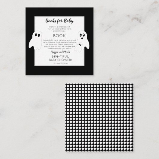Carte D'accompagnement Demande de carnet de Baby showers Ghosts (Devant / Derrière)