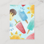 Carte D'accompagnement Demande de carnet de Baby showers Popsicle (Dos)