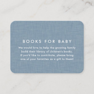 Carte D'accompagnement Demande de carnet de baby showers simple chambray 