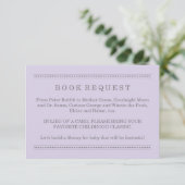 Carte D'accompagnement Demande de carnet de Baby showers violet Lavender (Debout devant)