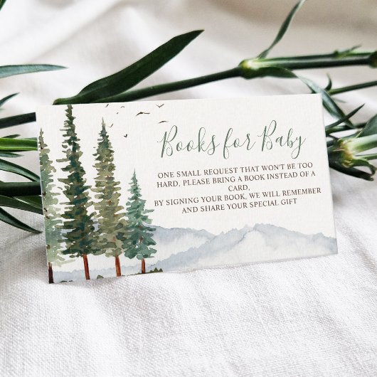 Carte D'accompagnement Demande de carnet de Baby showers Woodland