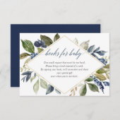 Carte D'accompagnement Demande de carnet de livres pour le feuillage bleu (Devant / Derrière)