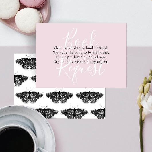 Carte D'accompagnement Demande de carnet de scripts avec papillons noirs 