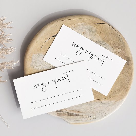 Carte D'accompagnement Demande de chanson de mariage avec écriture minima