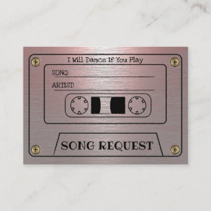 Carte D'accompagnement Demande de chanson de mariage en cassette Insert m