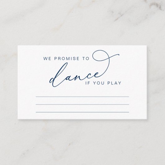 Carte D'accompagnement Demande de chanson de mariage en écriture élégante (Devant)