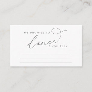 Carte D'accompagnement Demande de chanson de mariage en écriture élégante