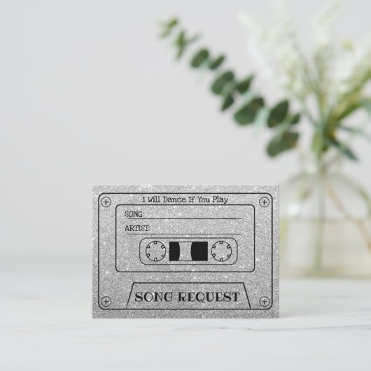 Carte D'accompagnement Demande de chanson de mariage Insert de cassette a (Debout devant)