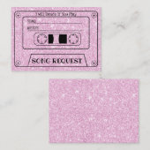 Carte D'accompagnement Demande de chanson de mariage Moderne Insert rose  (Devant / Derrière)