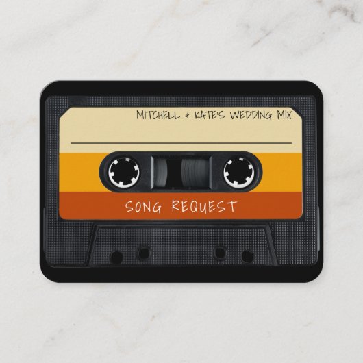 Carte D'accompagnement Demande de chanson de mariage sur cassette rétro r (Devant)