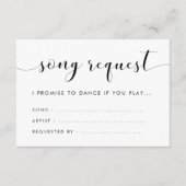 Carte D'accompagnement Demande de chansons Mariage noir et blanc élégant (Devant)