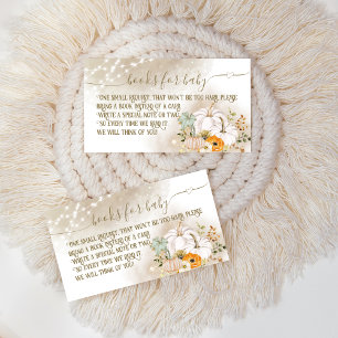Carte D'accompagnement Demande de citrouille Fall Baby shower Books