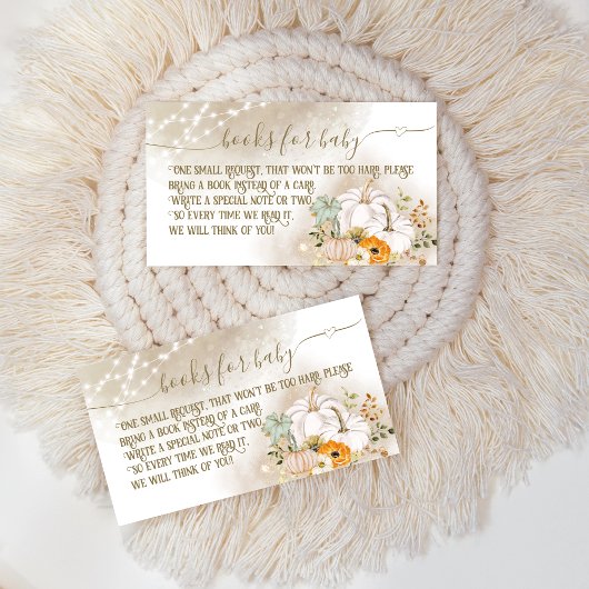 Carte D'accompagnement Demande de citrouille Fall Baby shower Books