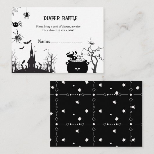 Carte D'accompagnement Demande de couche de jeu de baby shower Halloween (Devant / Derrière)