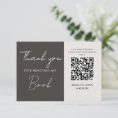 Carte D'accompagnement Demande de critique de livre avec code QR de l'aut (Debout devant)