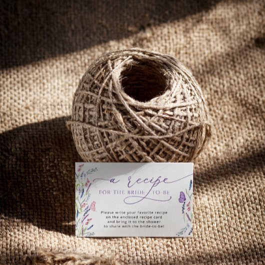 Carte D'accompagnement Demande de Fête des mariées de lavande violet Encl