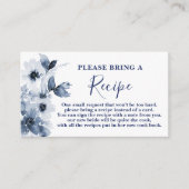 Carte D'accompagnement Demande de Fête des mariées Florale Bleue (Devant)