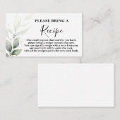 Carte D'accompagnement Demande de Fête des mariées verte simple (Devant / Derrière)