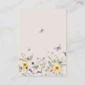 Carte D'accompagnement Demande de Fleur sauvage de Baby shower papillon (Dos)