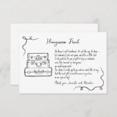 Carte D'accompagnement Demande de fonds de lune de miel mariage insérer l (Devant / Derrière)