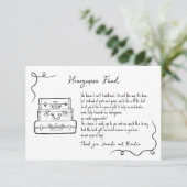 Carte D'accompagnement Demande de fonds de lune de miel mariage insérer l (Debout devant)