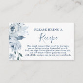 Carte D'accompagnement Demande de la Fête des mariées Florale DustyBlue (Devant)