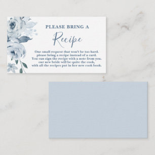 Carte D'accompagnement Demande de la Fête des mariées Florale DustyBlue