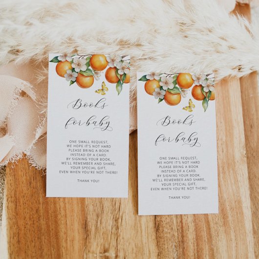 Carte D'accompagnement Demande de livre aquarelle Citron Fête de Bébé