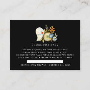 Carte D'accompagnement Demande de livre Baby Shower Fantôme d'Halloween