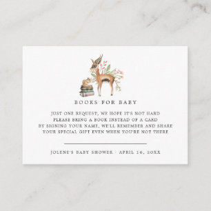 Carte D'accompagnement Demande de livre Baby Shower Spring Woodland