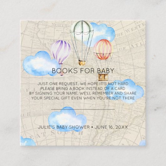 Carte D'accompagnement Demande de livre | Carton d'invitation pour Baby S (Devant)