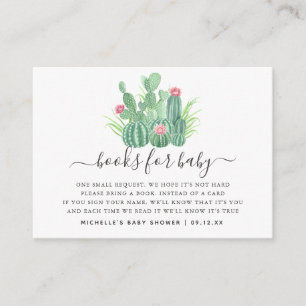 Carte D'accompagnement Demande de livre de Baby Shower sur les succulente