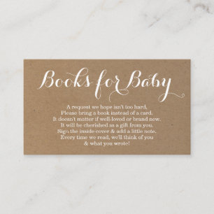 Carte D'accompagnement Demande de livre de l'invitation de baby shower -
