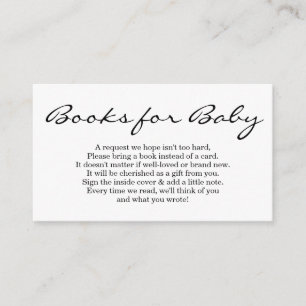 Carte D'accompagnement Demande de livre de l'invitation de baby shower -