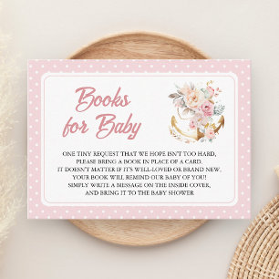 Carte D'accompagnement Demande de livre fille ancrée florale bohème nauti
