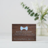 Carte D'accompagnement Demande de livre Little Man Baby shower Rustic Bow (Debout devant)
