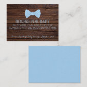 Carte D'accompagnement Demande de livre Little Man Baby shower Rustic Bow (Devant / Derrière)