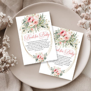 Carte D'accompagnement Demande de livre minimal Roses Bohemian Blush