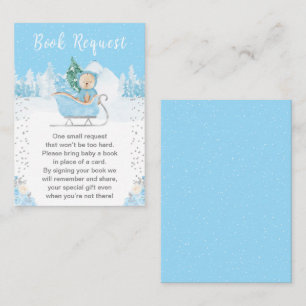 Carte D'accompagnement Demande de livre Ourson d'hiver bleu traîneau