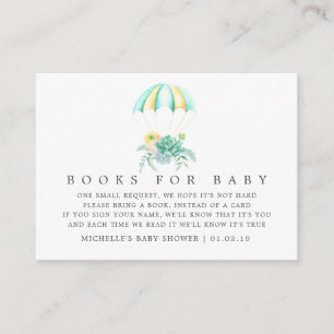 Carte D'accompagnement Demande de livre pour Baby Shower avec Bouquet Flo