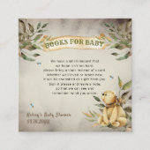 Carte D'accompagnement Demande de livre pour Baby Shower avec un ours en  (Devant)