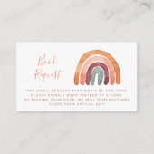 Carte D'accompagnement Demande de livre pour Baby Shower Bohème Arc-en-Ci (Devant)