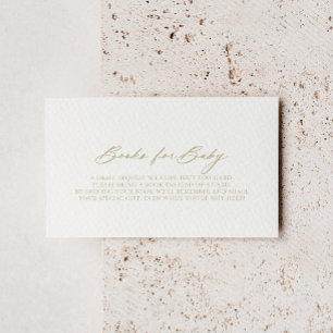 Carte D'accompagnement Demande de livre pour Baby Shower Chic Calligraphi