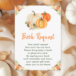 Carte D'accompagnement Demande de livre pour Baby Shower Citrouilles Oran