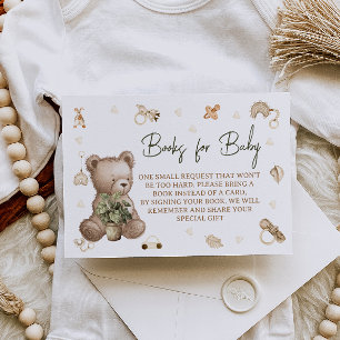 Carte D'accompagnement Demande de livre pour Baby Shower de la Nurserie O