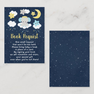 Carte D'accompagnement Demande de livre pour Baby Shower Elephant Jaune e